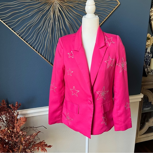 TCEC Jackets & Blazers - - Pink Blazer with rhinestone stars